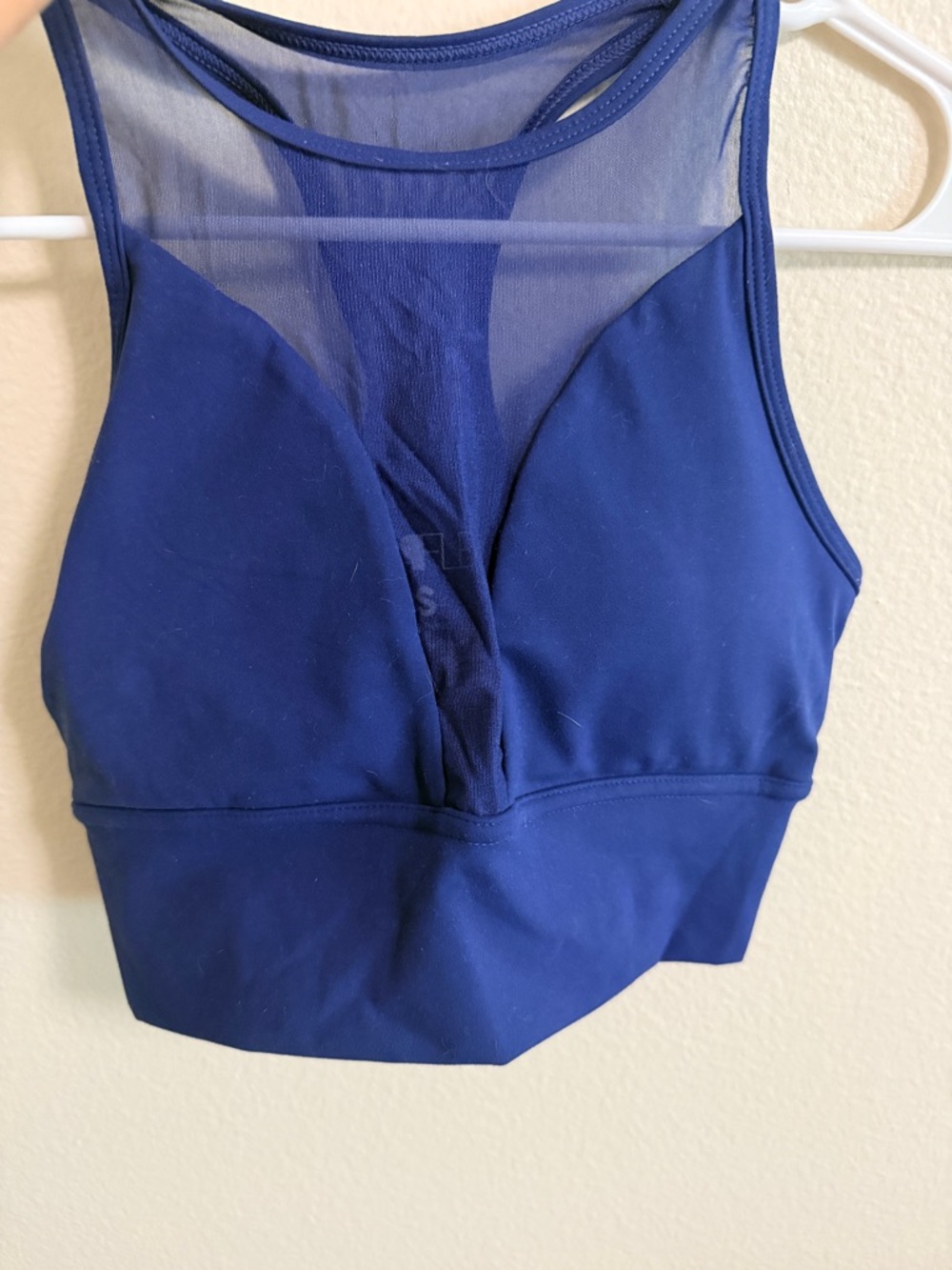 Popflex Deep V Blue Mesh-Sports bra